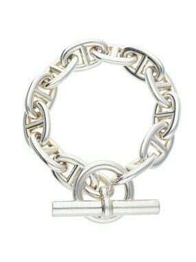 Hermes Chaine D'ancre TGM Silver Bracelet